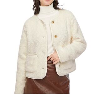 J. Crew Factory Cream Teddy Jacket